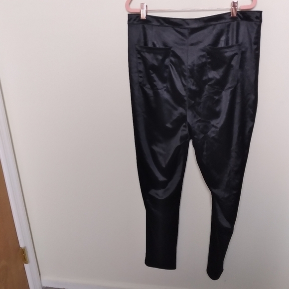 Bar III Black Satin High Rise Skinny Neutral Dressy Pants Size XXL - Picture 2 of 10